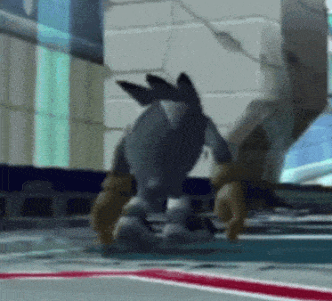 a sonic the hedgehog video game character is standing in a pool