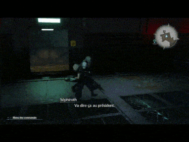 a screenshot of a video game with cloud talking