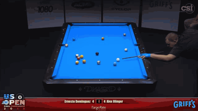 a pool table with a griff 's logo on the bottom