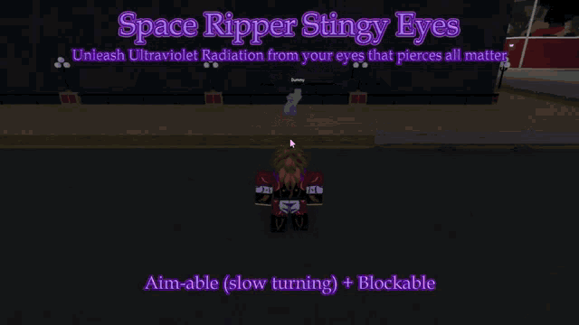 a screenshot of a video game that says space ripper stingy eyes on it
