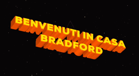 a glowing star with the words benvenuti in casa bradford written on it