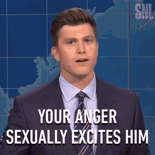Your Anger Sexually Excites Him Colin Jost GIF - Your Anger Sexually Excites Him Colin Jost Saturday Night Live GIFs