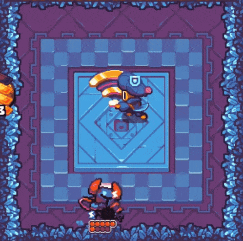 a pixel art game with the number 3 on the top left