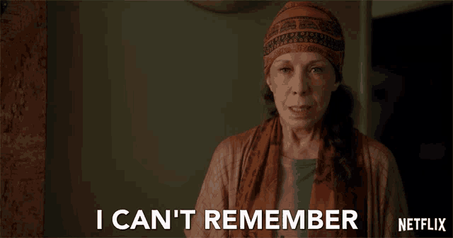 a woman says i can 't remember on a netflix ad