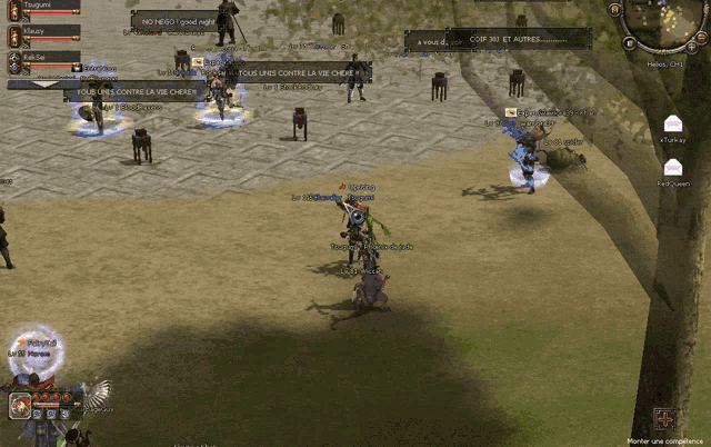 a group of people are playing a video game and one of them says " no hero " on the screen