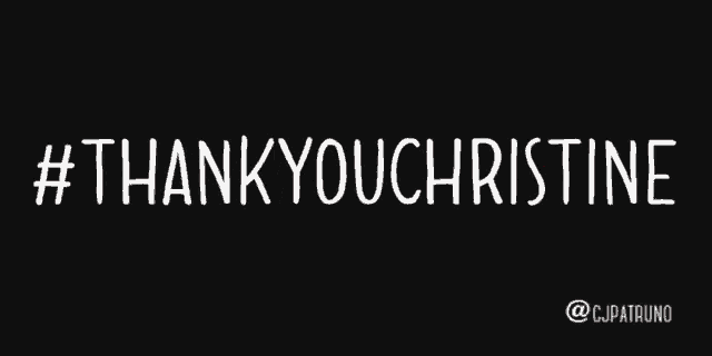 a black background with the words thank you professor christine blasey ford on it