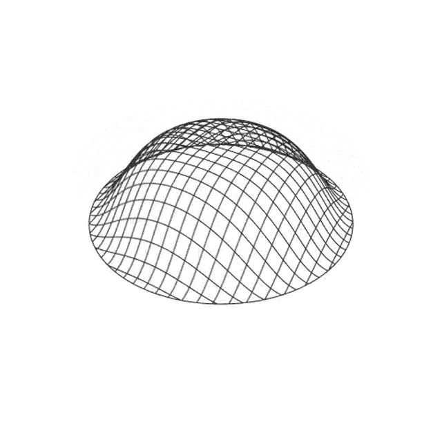 a black and white drawing of a donut with a grid pattern on a white background .