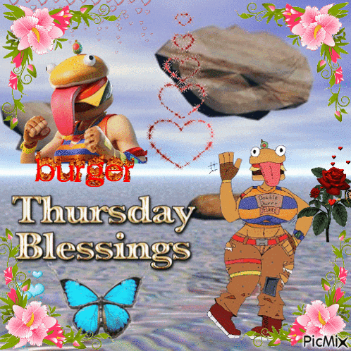 a picture of a cartoon character that says thursday blessings on it