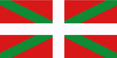 a red , green and white flag with a white cross in the middle .