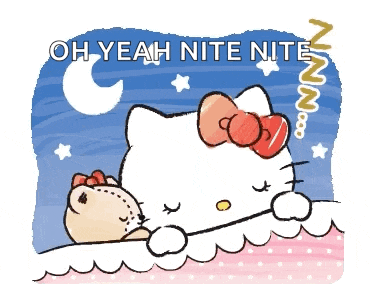 hello kitty is sleeping in a bed with a teddy bear