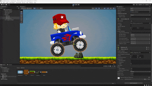 a screenshot of a cartoon character in a monster truck