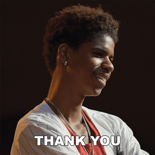 a picture of a man with the words thank you written below him