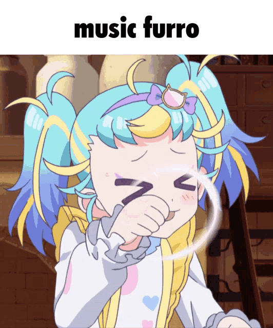a picture of a girl with the words music furro on the top
