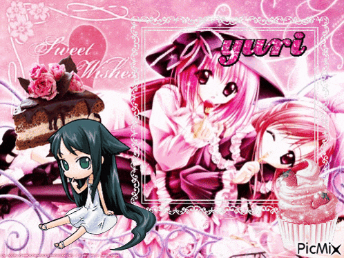 a picture of anime girls with the name yuri on the bottom right