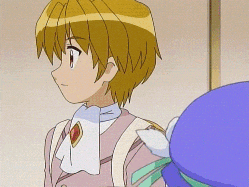 a boy with blonde hair is wearing a white tie and a purple hat