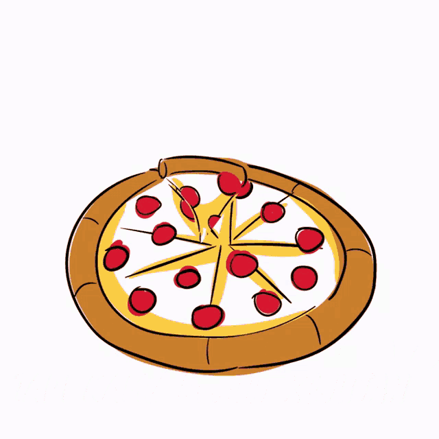 a drawing of a pizza with cheese coming out of it and the words " pizza penuh keju tapi kamu penuh kejutan " below it