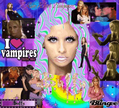 a collage of images with the words " i love vampires bite me " at the top