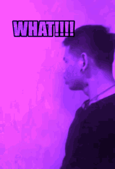 a purple background with the word what written on it