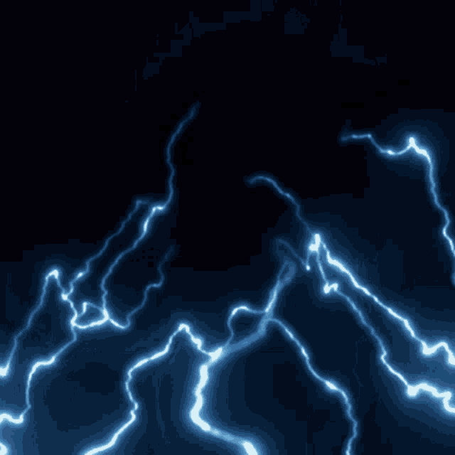 a blue lightning bolt in the shape of a man