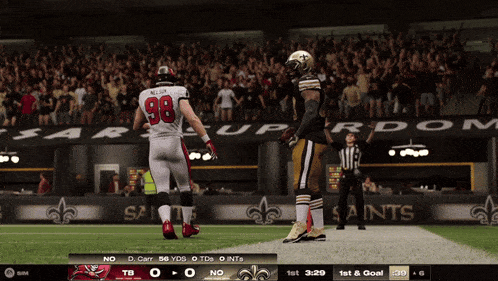 a football player with the number 98 on his back