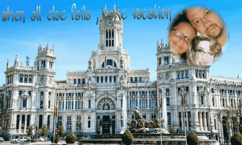 a picture of a building with the words " when all else fails make vacation " above it