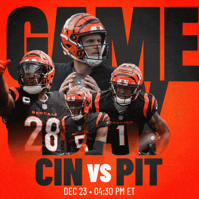 a poster for a game between the bengals and the pittsburgh steelers