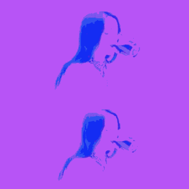 two images of a woman with tears coming out of her eyes