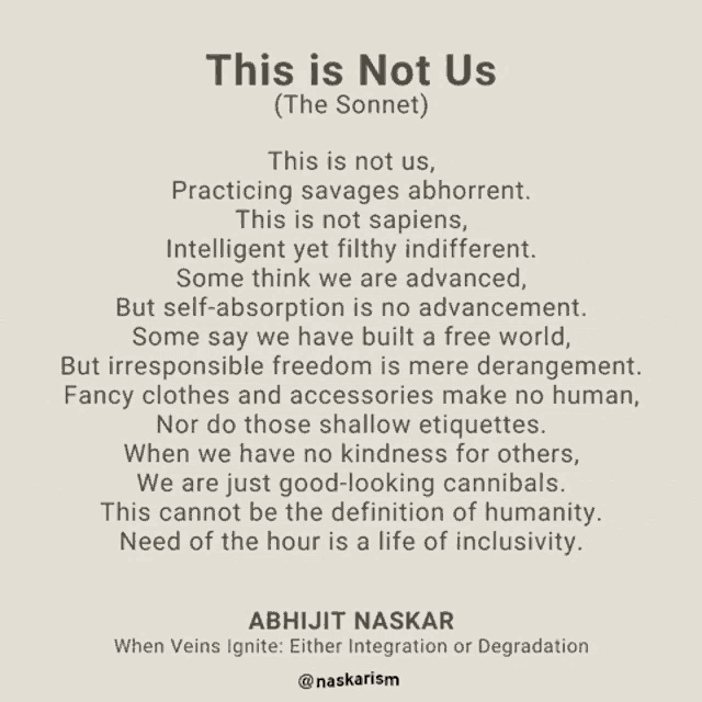a poem written by abhijit naskar titled this is not us