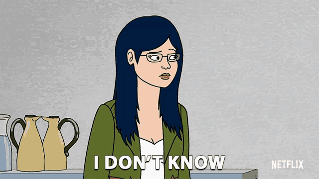 a cartoon of a woman says i don 't know