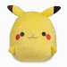 a close up of a yellow stuffed animal with a brown tail and ears on a white background .