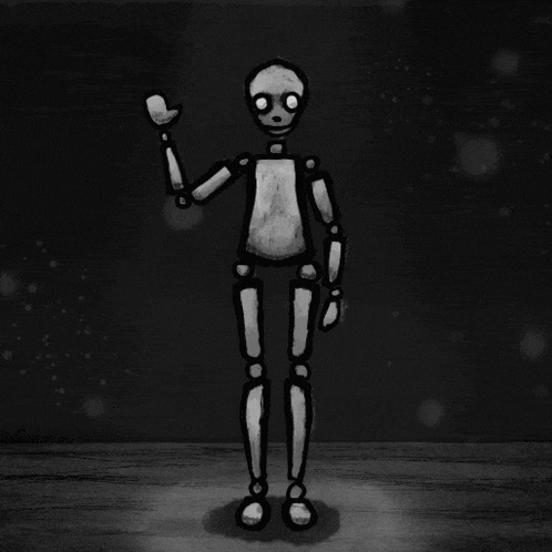 a black and white drawing of a skeleton with one arm raised