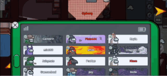 a among us game is being played on a phone