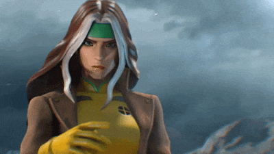 rogue from the x-men is wearing yellow gloves