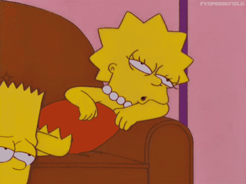 a cartoon of lisa simpson sleeping on a couch