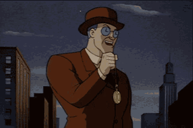 a cartoon of a man in a top hat and tie juggling coins