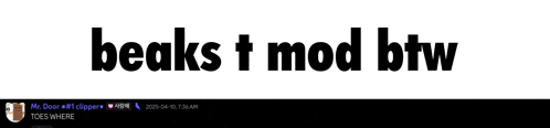 a white background with the words beaks t mod btw