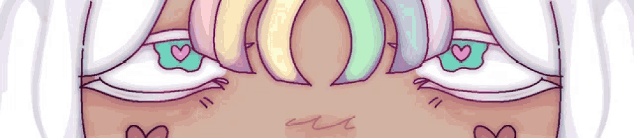 a close up of a person 's face with hearts on their face
