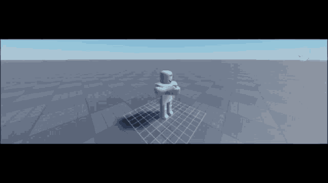 a 3d model of a roblox character is standing on a grid