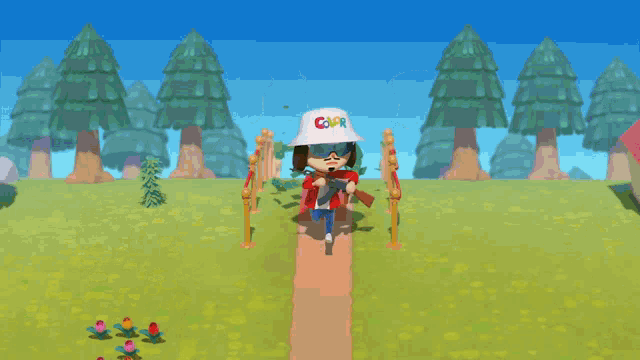 a cartoon character with a hat that says g2fr