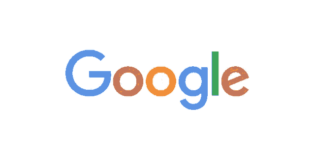 a google logo on a white background with a rainbow of colors