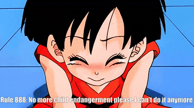 a picture of a girl with rule 888 on the bottom right