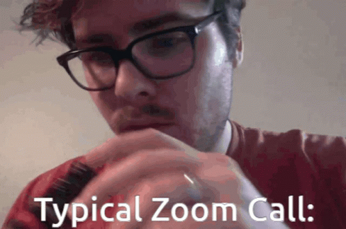 Man Carying Thing Zoom Call GIF - Man Carying Thing Zoom Call Drinking During Meeting GIFs