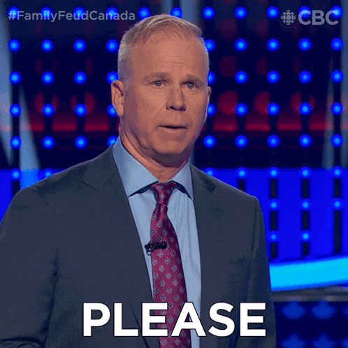 a man in a suit and tie says please in front of a cbs logo