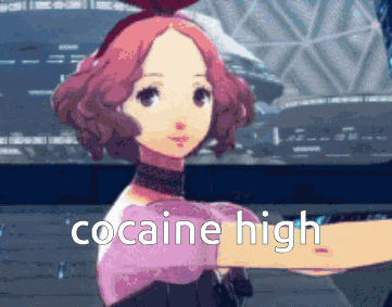 a picture of a girl with the words " cocaine high " on it