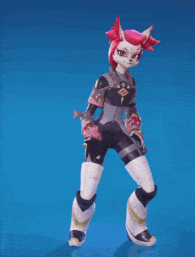 a cartoon character with red hair and a white body