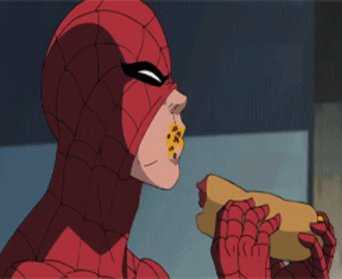 Ultimate Spider Man Hot Dog GIF - Ultimate Spider Man Hot Dog Eating GIFs