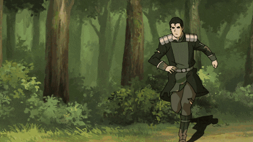 a blurry picture of a man in the woods