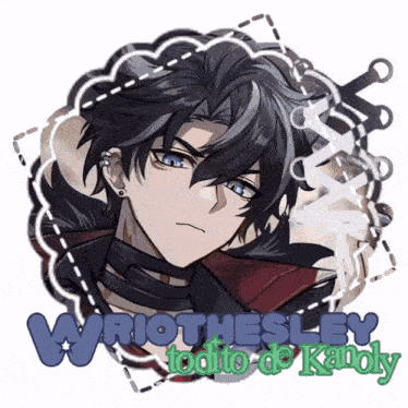 a drawing of a boy with the name wriothesley on it