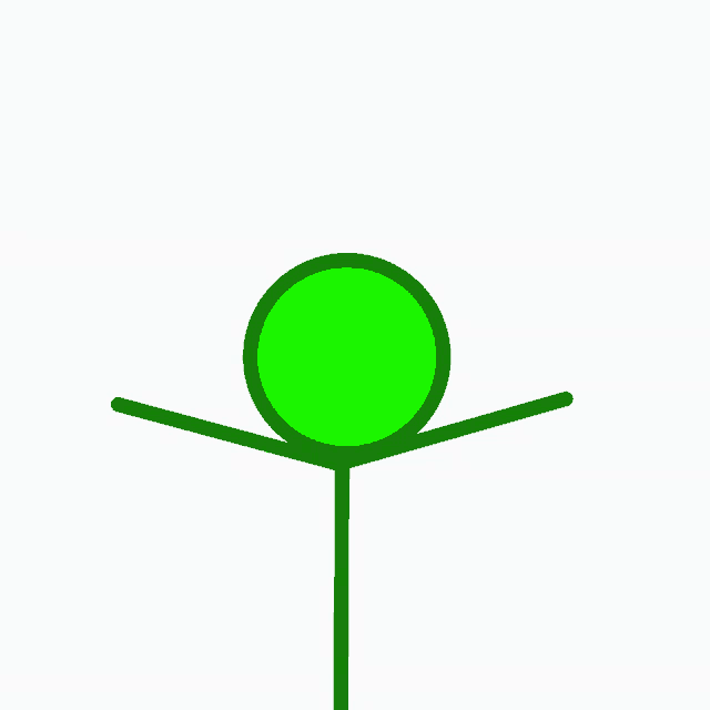 a stick figure with a green circle in the middle of it
