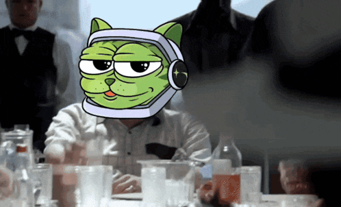 a cartoon of a cat wearing a helmet with a star on it